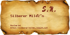 Silberer Milán névjegykártya